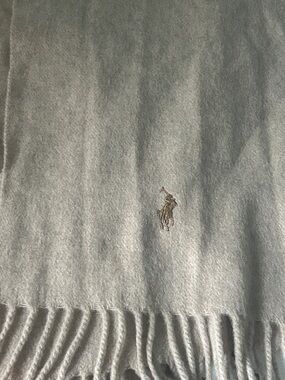 Ralph Lauren Light Beige Wool Fringe Scarf